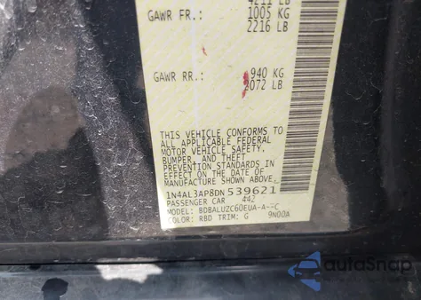 2013 Nissan Altima 2.5 Sv из США, поврежденный, VIN 1N4AL3AP8DN539621